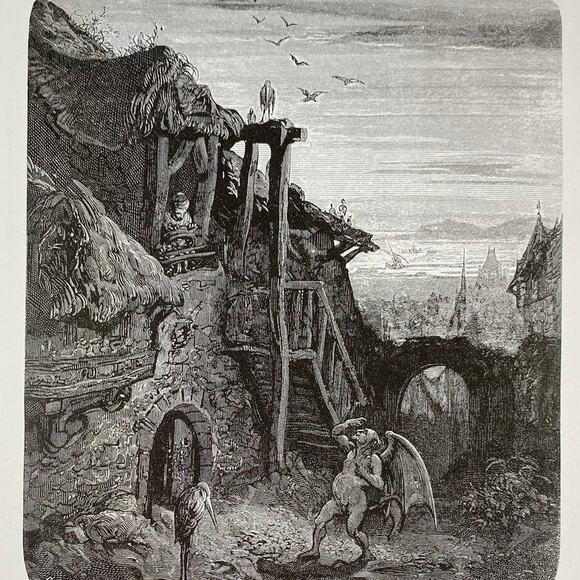 Dore, Works of Rabelais, Pantagruel, Devil, Illustration, Print, ~ 240707-WH 292 - Picture 3 of 4